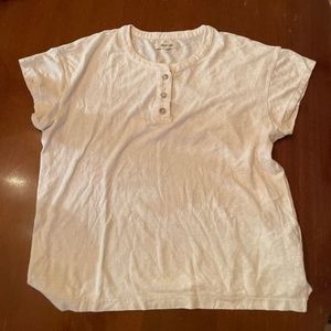 Madewell  cream women’s cotton and hemp blend  Henley size small